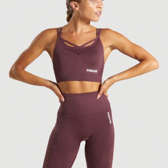 Gymshark Pants - Gymshark set ENERGY+ SEAMLESS - berry red